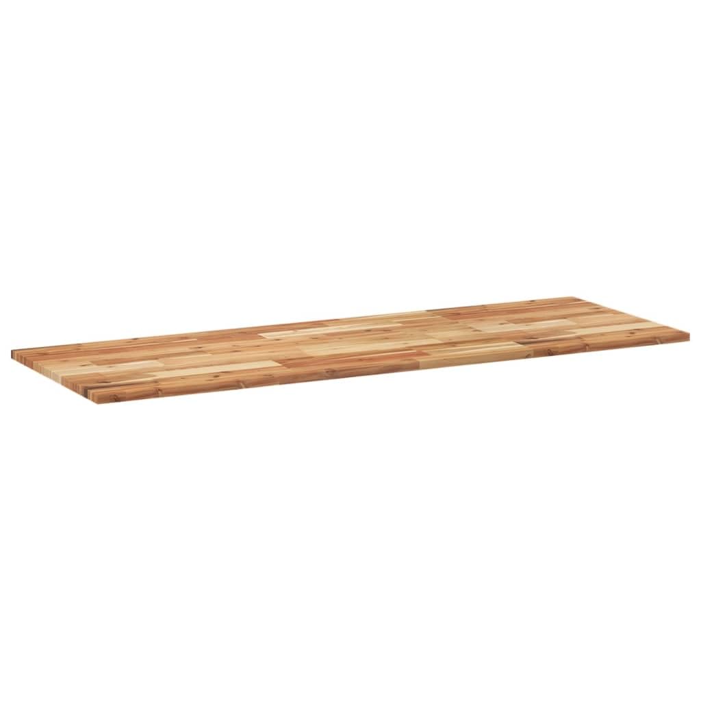 Piano di lavoro in legno massiccio di acacia con rivestimento a olio, 120 x 50 x 2 cm, piano di lavoro in robusto legno di acacia, per bagno, cucina o banco da lavoro, superficie facile da