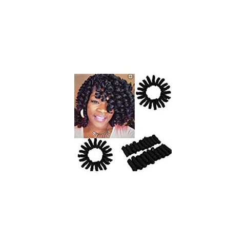 AYASAL 3 Packs Synthetic Short Curly Hair Extension for Black Women - Eunice Hair Kenzie Curl Crochet Braids 20 Strands/Pack (20 inch, Black, 3 Count) Cover