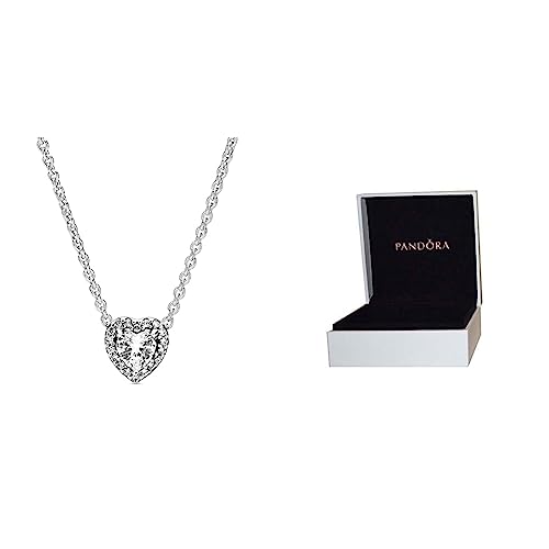 Collier Pandora 398425C01-45, le cadeau idéal avec cœur gravé et écrin inclus