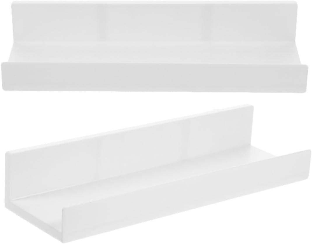 2pcs Wall Mounted Floating Picture Shelves Rustic Abs Photo Ledge Display Rack with Easy Installation Multi-Functional Organizer for Nursery and Kitchen