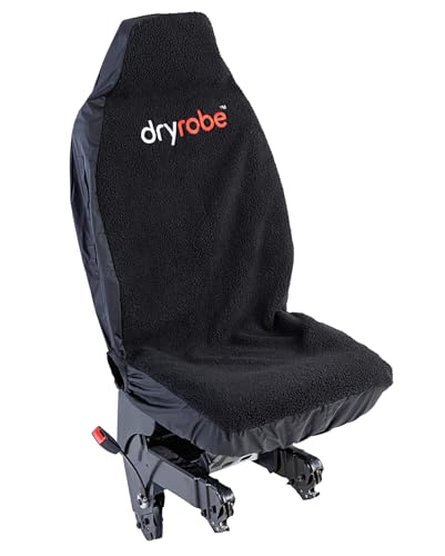 Dryrobe Single Car Seat Cover - Warm and Water-repellent - Synthetic Lambswool Lining - Super Tough and Durable - Black