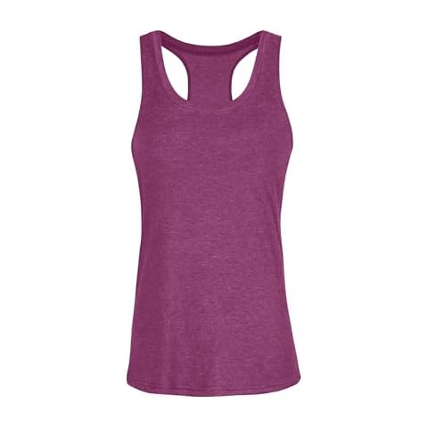 Racerback Tank Tops for Women Summer Sleeveless Round Neck Casual Graphic Tunic Shirts, Solid Purple, 3XL Cover