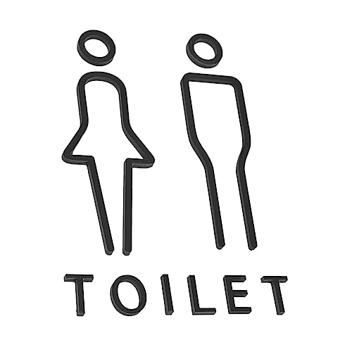 Loigohon アクリル製トイレサイン 男性女性ペア ブラック 北欧デザイン 壁掛け対応 オフィスホテル用