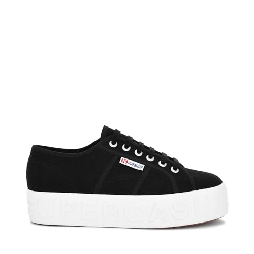 Image of SUPERGA 2790acotw Linea Up and Down Womens Sneaker, 999 Black, 4 UK