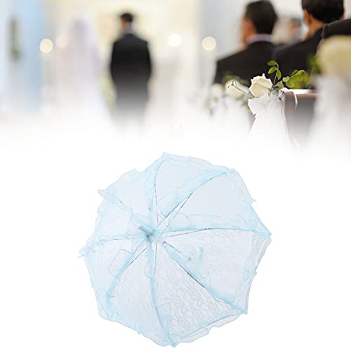 Blue Wedding Lace Umbrella Folding Bride Umbrella Parasol Sun Umbrella For Bridesmaids Flower Girls Photo Prop #TOP2