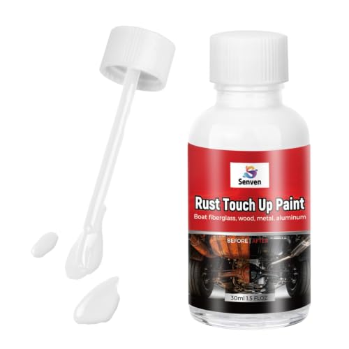 Image of Rust White Touch Up Paint, Multi Surface Acrylic White Touch Up Paint Pen Scratch Repair for Rust Metal,Walls,Cabinets,Appliances,Wood,Door,Furniture,Enamel, High Temperature Heat Resistant, 1.5 Fl Oz