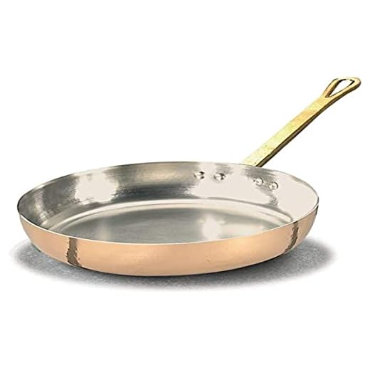 Pentole Agnelli Linea Rame Padella Saltare con Manico in Rame Liscio, Marrone, 24 cm