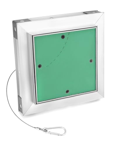 QWORK® Botola d'Ispezione 15 x 15 cm, telaio in alluminio, cartongesso 12,5 mm