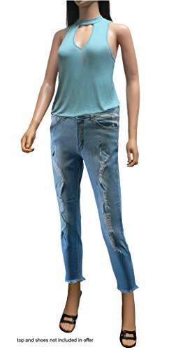 Haute Monde Faded Ripped Washed Skinny Jeans HM700012