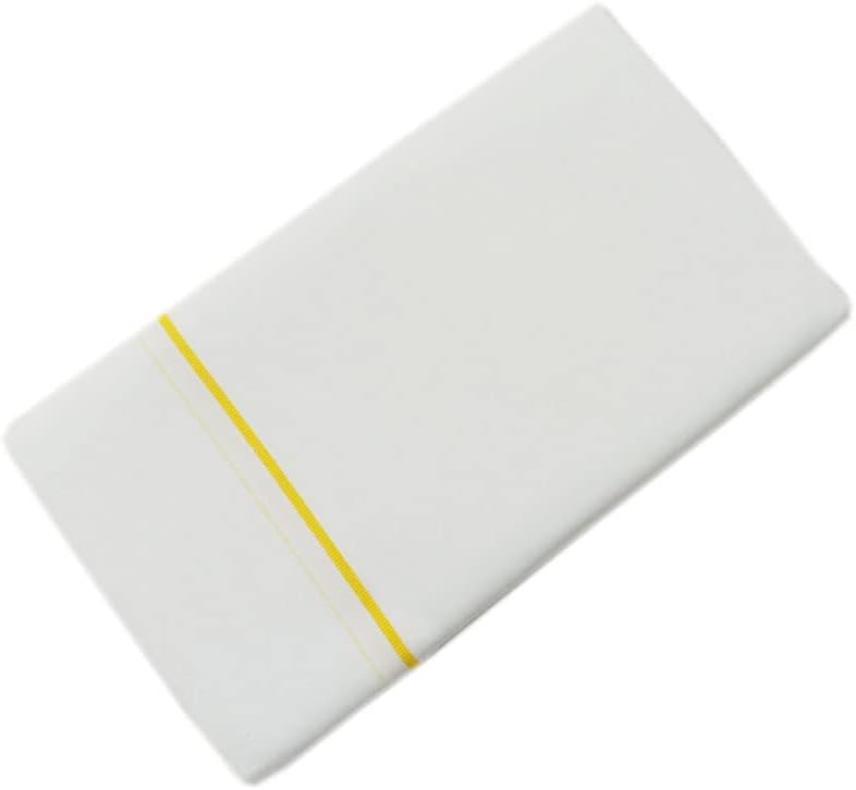 KITEX- SMARTLINE WHITE SINGLE DHOTI NARROW BORDER YELLOW- COLOUR