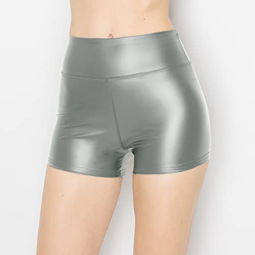 Image of ALWAYS Faux Leather Shorts - High Waist Active Stretch Yoga Short Pants for Women