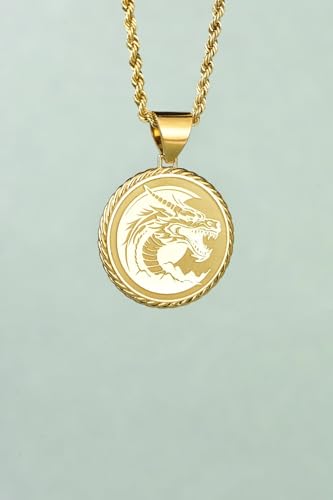 Collier chaîne corde 45,7 cm avec pendentif dragon pour offrir - 3