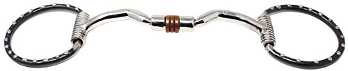 Professional Equine Cavalo 12,7 cm boca cravejado anel de ferro doce snaffle bit com rolos de cobre