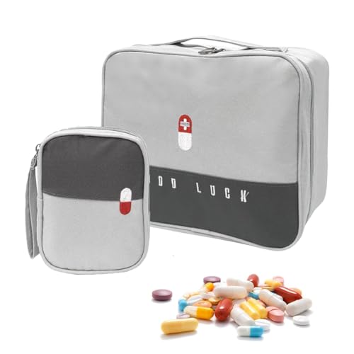 HOSSOM Botiquín de Primeros Auxilios,2 Pieza Bolsa Médica Vacía,Bolsa de Emergencia Impermeable de Gran Capacidad,para Situaciones Emergencia en Hogar, Viajes