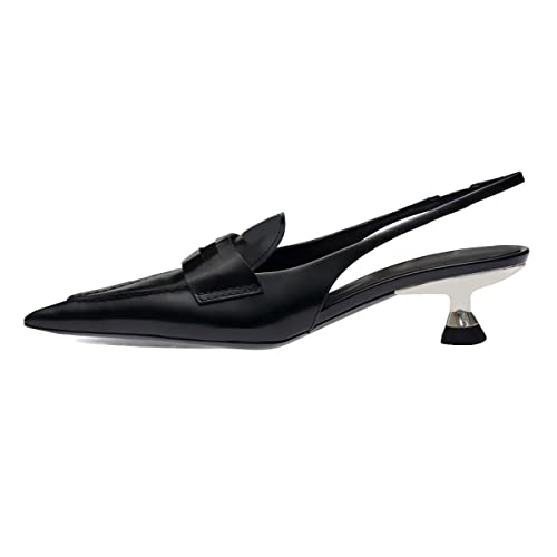 XYD Modern Chic Pointed Toe Sandals Pumps for Women Slingback Low Heels (3CM) Kitten Ladies' Office Event Party Shoes