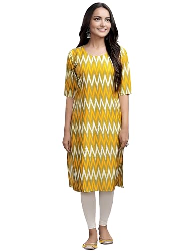 Image of Dream Beauty Fashion Women's Polyester Round Neck 3 /4 Sleeve Casual Straight Kurti (Kurti-Parent-1)