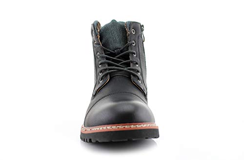 Image of Polar Fox Men's Casual Cap-Toe Ankle Boot Collection | Lace-Up Work, Combat, and Chukka Styles