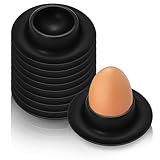 PjuQow Eierbecher, 10 Stück, Schwarz Matt, Edelstahl, Eierwärmer, Für Perfekte Frühstückseier, Ideal Für Haushalt Und Gastronomie
