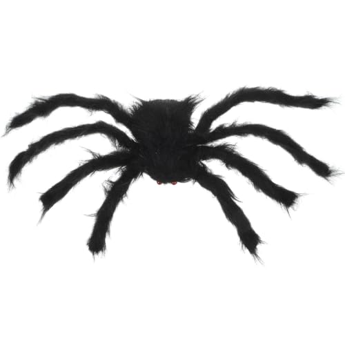Kichvoe Ragno Peloso Finto Nero per Decorazioni Halloween Zampe Regolabili in Peluche Realistico per Decorazione Casa e Esterni