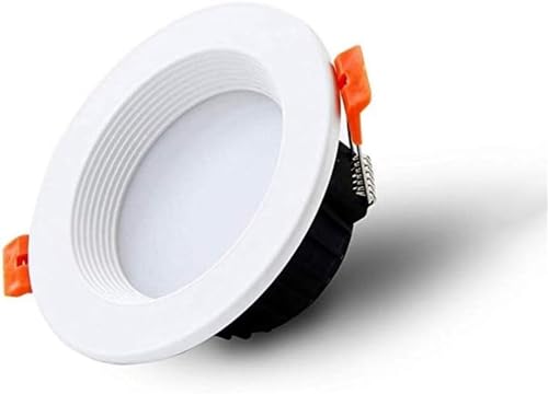 Lámpara de techo empotrada LED resistente al agua IP22, lámpara de techo de aluminio redonda ultradelgada, focos, luz de techo interior antideslumbrante para sala de estar, garaje con caja de conexio