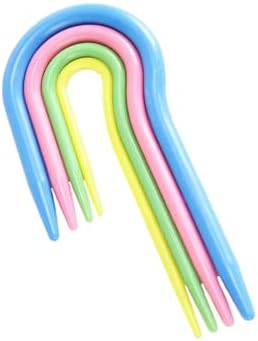 U Shape Mixed Color Plastic Cable Stitch Hand Knitting Needles, Curved Crochet Hook Sewing Accessories Tool, for Sweaters, Hats, Scarves
