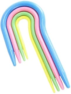 U Shape Mixed Color Plastic Cable Stitch Hand Knitting Needles, Curved Crochet Hook Sewing Accessories Tool, for Sweaters, Hats, Scarves