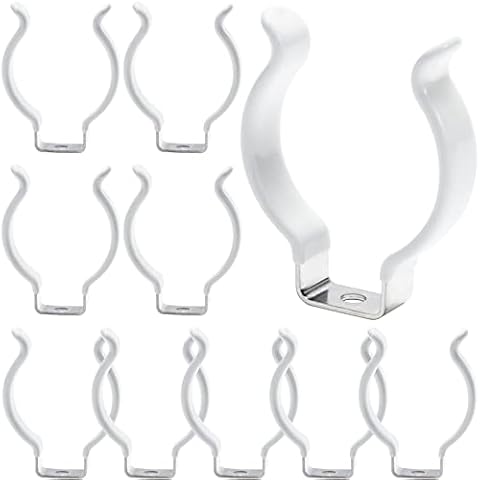 T12 U Clips LED Bulbs Holder with Screws Tough Carbon Steel Lamp Bracket White Pipe Support Lampholder for Light Strip Mounting, Fixture, Fixing, Office Garage Wall Ceiling(10pcs) Cover