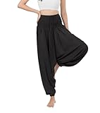 Banjamath® Women's Peacock Print Aladdin Harem Hippie Pants Jumpsuit