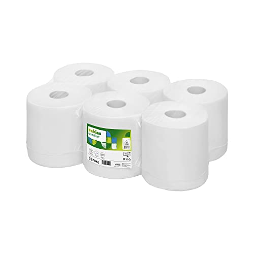 Satino by WEPA Comfort Papierhandtücher 6 Rollen - mit ergiebigen 300m Papiertüchern je Rolle - ideal für Werkstatt, Produktion, Industrie, Waschräume