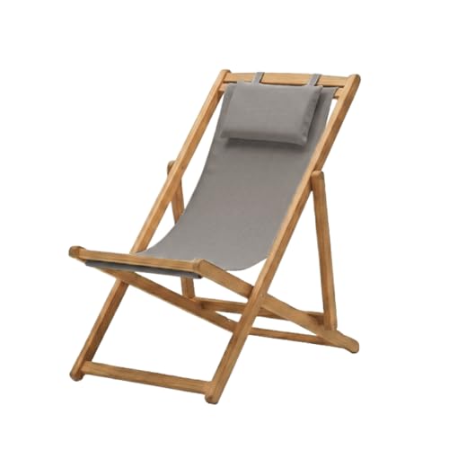 Linxor - Chaise Longue Pliante en Bois, transat de Jardin, de Plage, chilienne inclinable 4 Positions - Toile Coton 380 GSM - Plusieurs Coloris