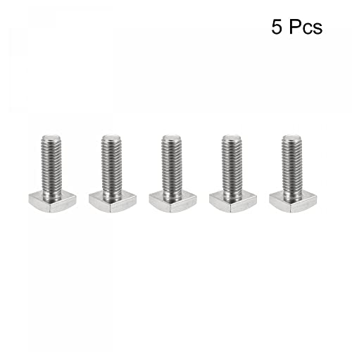 Image of uxcell Square Head Bolt, 5pcs M10x30mm Fully Thread 304 Stainless Steel Grade C Square Machine Screws