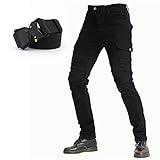 MATERIAL: Motorradjeans aus hochwertigem Stretch-Denim (97% Baumwolle, 3% Elasthan), hergestellt aus superelastischem Denim-Material für Komfort und Haltbarkeit, hohe Dehnbarkeit für maximalen Komfort und Flexibilität, langlebig und geeignet für den Alltag
