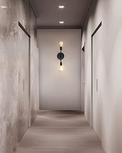 Modern Industrial Black Bathroom Vanity Light Fixtures, Farmhouse Wall Sconce For Bedroom Living Dining Room Hallway (Round - 1 Pack) #TOP7