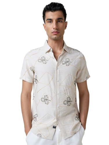 Image of Thomas Scott Men Premium Embroidered Slim Fit Casual Shirt