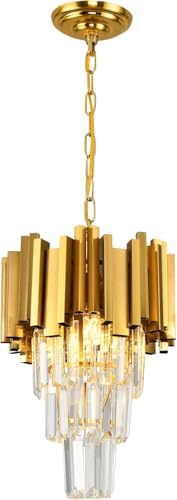 Gold Pendant Light Fixtures Dining Room Chandelier 3-Light Modern...