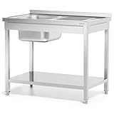 FONCTIONNALITÉ : L'évier, l'égouttoir et l'étagère intégrés rendent la table extrêmement pratique. Vous pouvez laver, égoutter et ranger vos outils en un seul endroit, ce qui rend le travail en cuisine beaucoup plus efficace. Les pieds réglables vous permettent d'ajuster la hauteur de la table en fonction de vos besoins individuels.