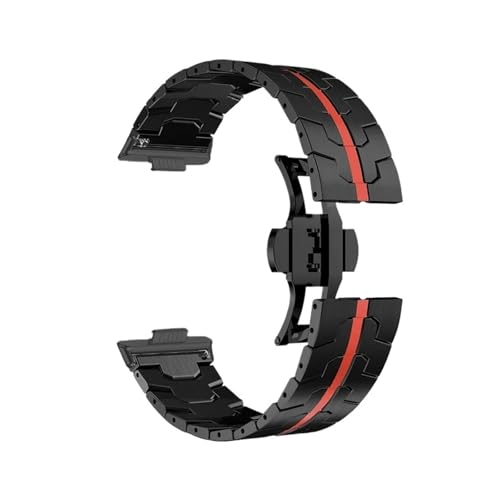 [PLYYQZM] Stianless �|�X�g���b�v,�ɍ��� Hua wei Watch Fit 5 5Pro �����u���X���b�g�R���A,�ɍ��� Hua wei Watch Fit4 Fit3 �������X�g�o���h�ɓK�p(Black Red,For fit 5 