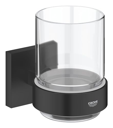 Verre en cristal GROHE Start Cube, porte-brosse à dents pour routine moderne - 2
