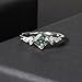 Gem's Beauty Birthday Gifts for Her Green Moss Agate Silver Ring 0.63CT Square Shape Natural Moss Agate There Stone Engagement Ring in 925 Sterling Silver Women's Silver Ring(Size 7)