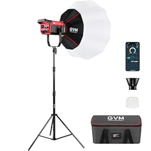 GVM 200W LED Video Light with Lantern Softbox, SD200B Continuous Lighting Kit with Bluetooth Mesh Network/DMX Control, 2700K-6800K Studio Light Photography Lighting Kit, 45400lux/1m, 12 Scene Effects