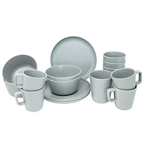 ToCi Juego de vajilla para camping al aire libre | 16 piezas para camping, caravana exterior | juego...