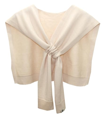 Women's Casual Knit Sweater Shawl Wrap Tied Detachable Fake Collar Triangle Knotted Shawls Travel Cape Shoulder Tops