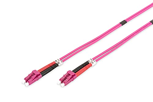 DIGITUS DK-2533-02-4 – Glasfaserkabel OM4 – 2 m – LC zu LC – Duplex LWL Kabel – 1/10/40/100 Gbit/s – MM Multimode Glasfaser LAN Kabel – Fasertyp: 50/125 µ – Violett (Violet)