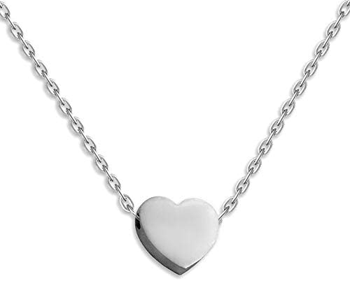 Stainless Steel Sliding Float Heart Shaped Charm Necklace (Single Heart-Silver)