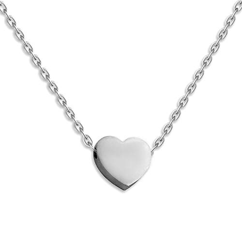 Jude Jewelers Stainless Steel Sliding Float Heart Shaped Charm Necklace (Single Heart-Silver)