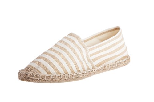 Casimiro Perez - Alpargata Unisex Adulto, Beige (rayé Blanc/Beige), 41