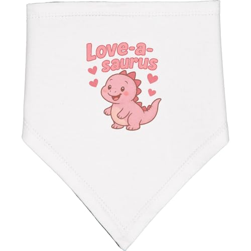 inktastic Love-a-saurus Cute Dinosaur with Hearts Baby Bandana Bib - Main Image