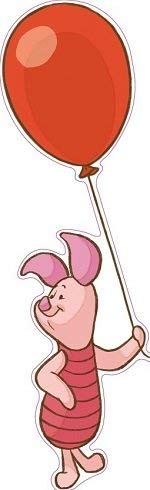 11 Inch Piglet Balloon Winnie The Pooh Disney Removable Peel Self Stick Adhesive Vinyl Decorative Wall Decal Sticker Art Kids Room Home Decor Girl Boy Children Bedroom Nursery Baby 3 x 11 Inch