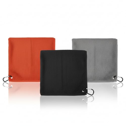 Haoyic 3 Pcs Golf Towel, Golf Towels for Golf Bags with Clip