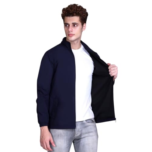 Image of TFA Mens Windcheater Jacket |Zip Closure| Sports Wear| Water Resistant |Rainy Season | Reflector